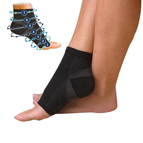 Compression socks on foot