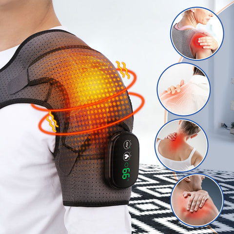 Shoulder brace with heat-induction heat example instruction