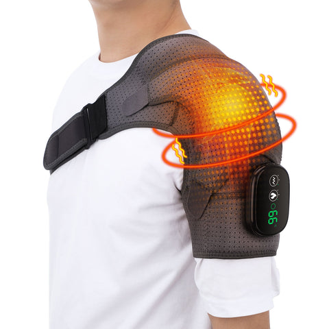 Shoulder brace with heat-induction heat example